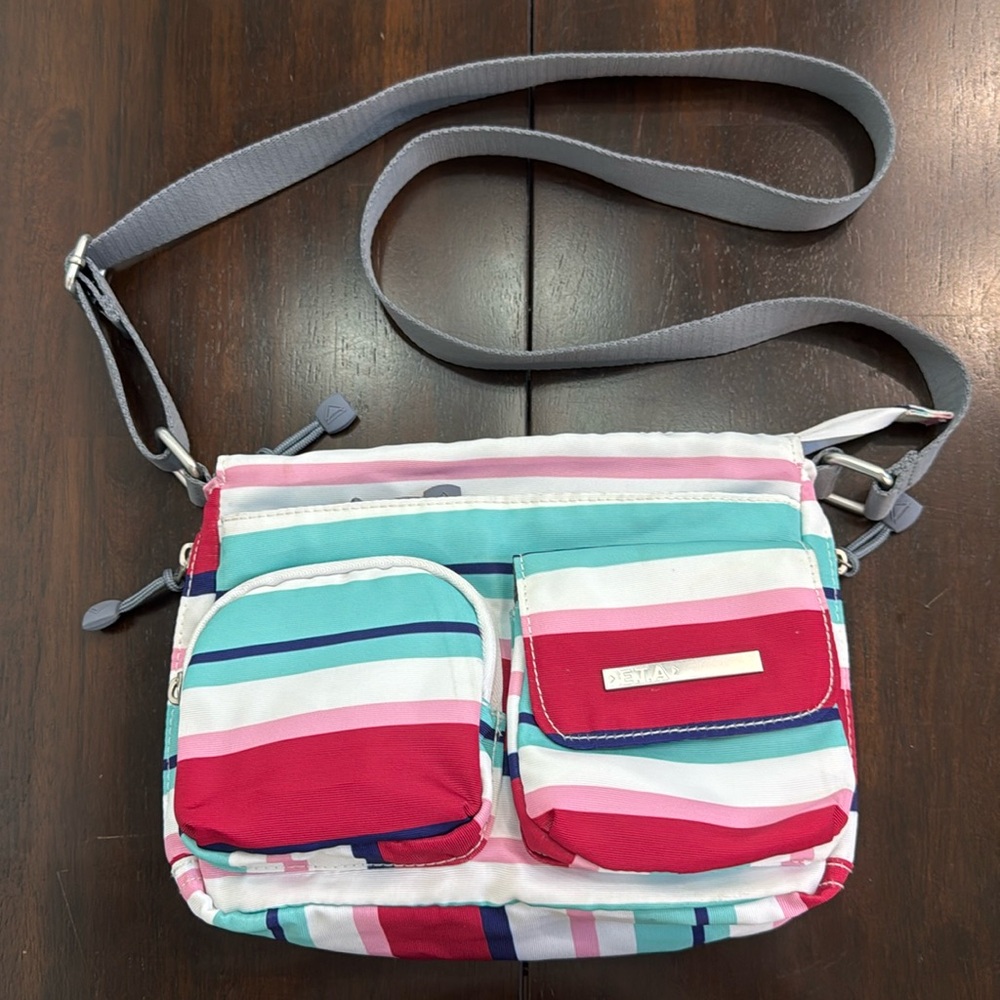 E.T.A stripe crossbody bag